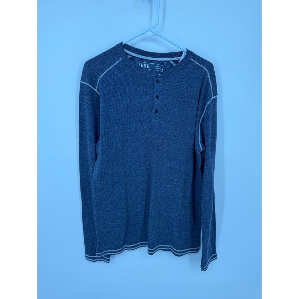 NWT Buckle Long Sleeve Shirt Men's Medium Blue Henley Neck Outdoor‎ Casual Wear